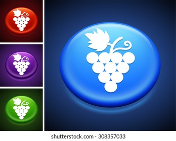 Grape Vine on Blue Round Button