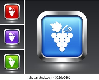 Grape Vine on Blue Square Button