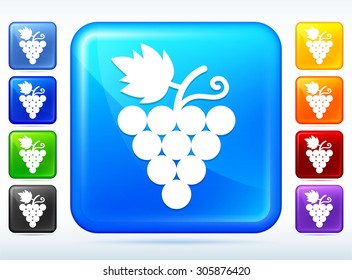 Grape Vine on Blue Square Button