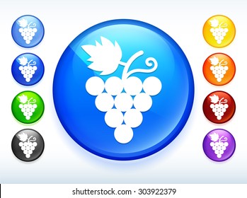 Grape Vine on Colorful Round Button