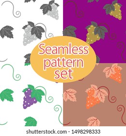 Grape and vine seamless pattern
