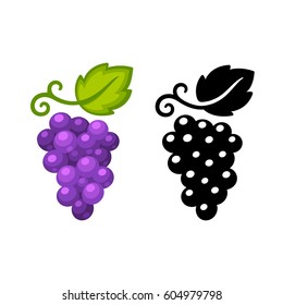 Grape Vine Vector Icon In Black And Color. Simple And Stylish Wine Logo Illustration.