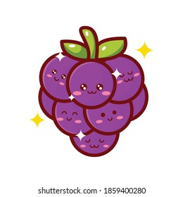 Grape vine vector icon in elegant cute and kawaii style.