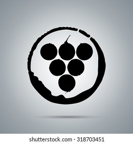 Grape vineyard symbol . Drawing silhouette . vector