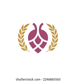grape wheat rice logo design vector sign