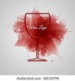 Grape wine abstract logo lillustration eps 10 vector