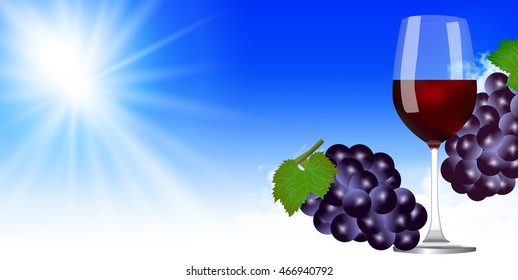 Grape wine autumn background