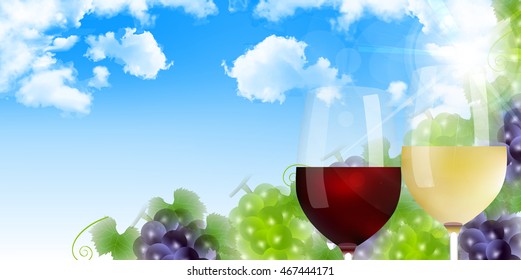 Grape wine autumn background