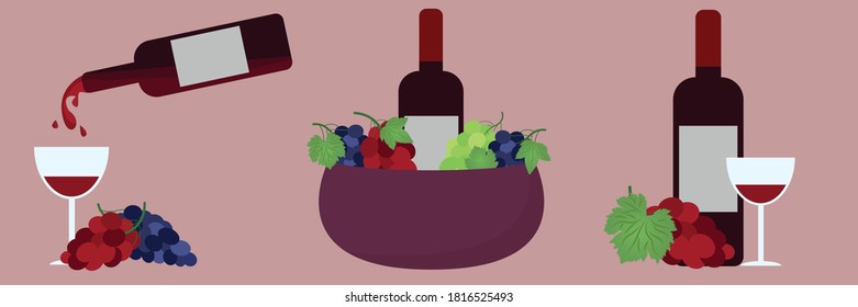 Traubwein in einem Korb, in Brillen