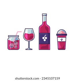 Grape Wine commercial drinks icon vector