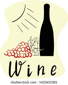 grape wine drink vector illustration . Concept for print, logo. label ,menu
