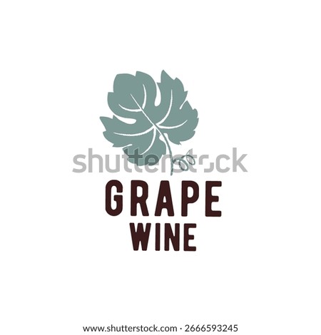 Grape Wine Logo. Simple grape wine logo for vineyard label, wine product, organic drink or farm branding. Vector illustration.