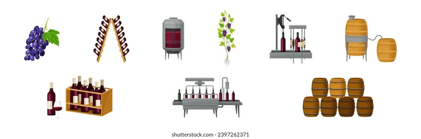 Producción de vino de uva con conjunto de vectores de proceso de fermentación alcohólica