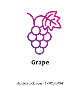 Grape written black color with amazing purple gradient icon