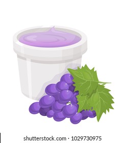 grape yogurt, vector illustration
