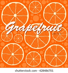 grapefruit background. Vector.