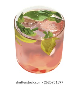 Grapefruit basil fruit tea drink dessert