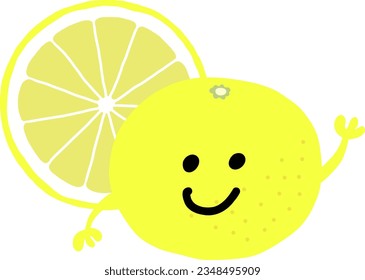 Ilustración plana de color pomelo. Icono del vector.Las manos pueden moverse.