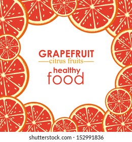 grapefruit citrus fruit  over white background vector illustration  