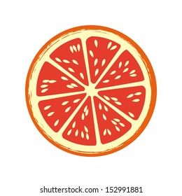 grapefruit citrus fruit  over white background vector illustration  