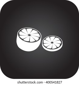 Grapefruit citrus sign black simple icon on  background