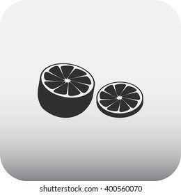 Grapefruit citrus sign black simple icon on  background