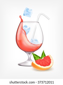 Grapefruit cocktail. Vector icon. EPS10