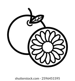 Grapefruit drink icon vector design illustration