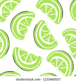 Grapefruit and exotic fruits seamless pattern. Fresh green grapefruit tropical fruits summer detox