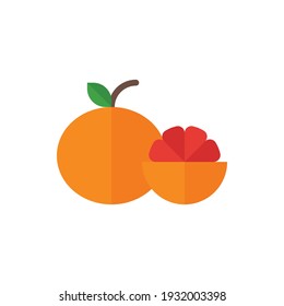 Grapefruit Flat Icon Logo Illustration Vector Isolated. Fruit and Healthy Food Icon-Set. Suitable for Web Design, Logo, App, and Upscale Your Business.