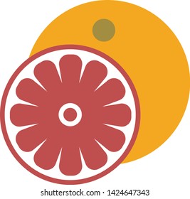 Grapefruit flat illustration on white