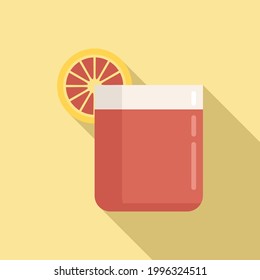 Grapefruit fresh juice icon. Flat illustration of Grapefruit fresh juice vector icon for web design