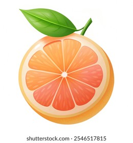 Ícone de fruta de toranja. Ilustração do vetor da fruta feash do fundo branco.