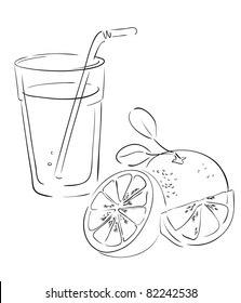grapefruit and a glass of juice
