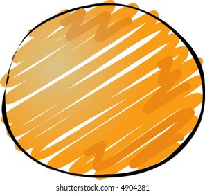 Grapefruit, ilustración de lino de color dibujado a mano, color esquemático bruto