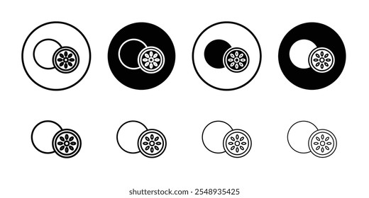 Grapefruit icon Black and white outline vector