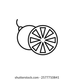 Grapefruit icon Flat simple outline