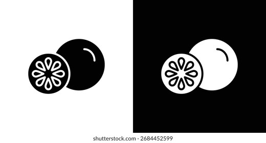 Grapefruit icon in flat style, filled black symbol