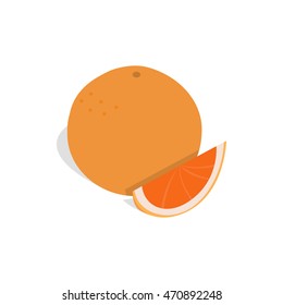 Grapefruit icon in isometric 3d style on a white background
