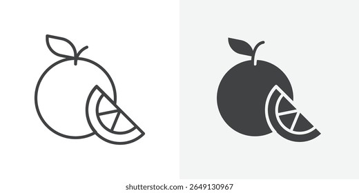 Icono de pomelo Esquema de signo de Vector