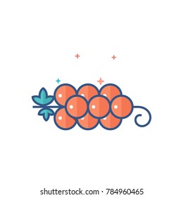 Grapefruit icon in outlined flat color style. Vector illustration.
