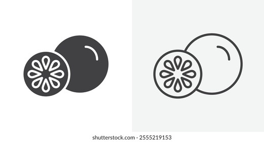 Grapefruit icon. outlined vector style.