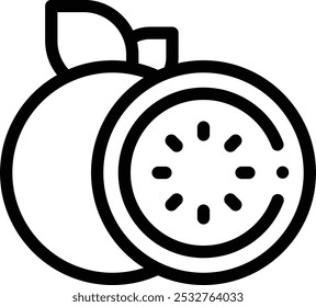 grapefruit icon. Thin Linear Style Design Isolated On White Background