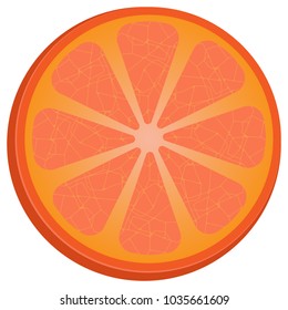 Grapefruit icon. Vector illustration of a piece of grapefruit. Grapefruit cut. Citrus. 