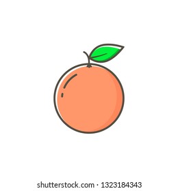 Grapefruit Icon. whole fruit. Vector illustration in a flat style.