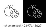 Grapefruit icons. simple, stroke, black icons