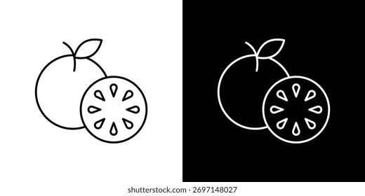 Grapefruit icons. simple, stroke, black icons