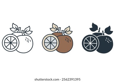 Grapefruit icons  symbol vector elements for infographic web