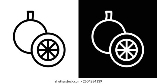 Grapefruit icons vectors set in stroke line style.