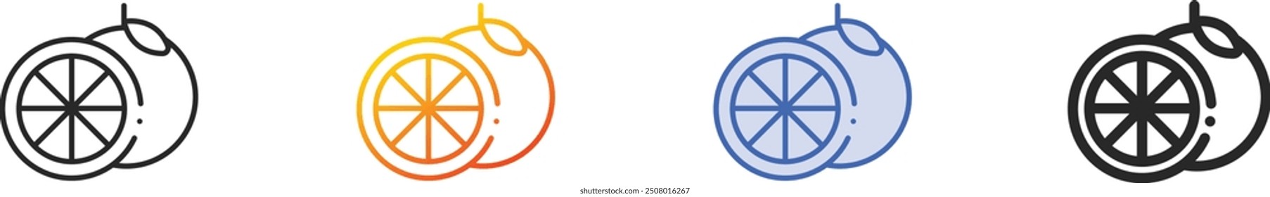grapefruit icon.Thin Linear, Gradient, Blue Stroke and bold Style Design Isolated On White Background